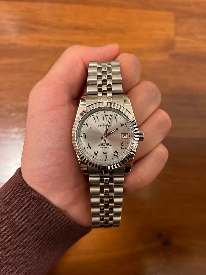 Seiko Mod Arabic Silver Datejust in Dortmund