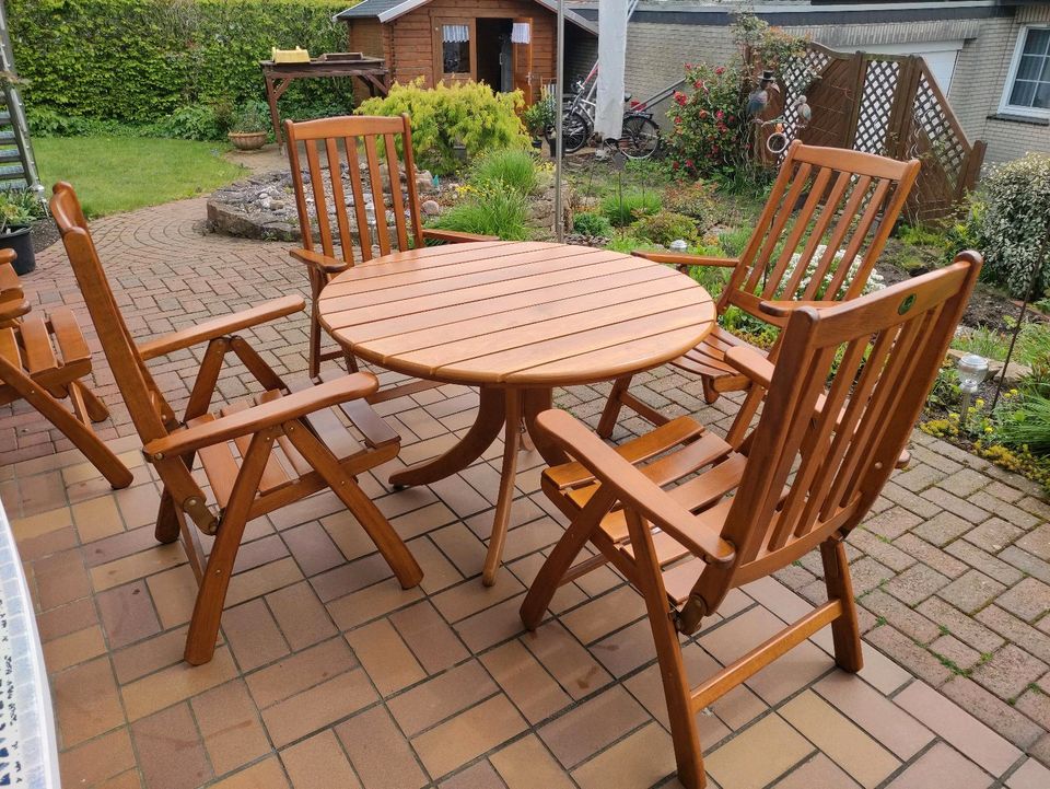 Solling Gartenmöbel Garnitur Tisch, Stühle, Liege Freizeitmöbel in Belm