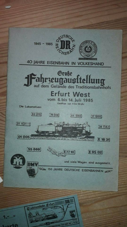 Traditionsbahn Erfurt West / 1985 / Fahrkarte / Eisenbahn in Ostrau