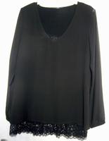 ZERO Shirt - Chiffon Bluse transparent schwarz mit Top lang Arm Berlin - Steglitz Vorschau