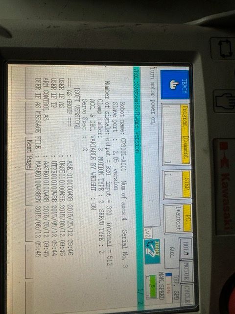 Palettierroboter KAWASAKI CP300L E-Controller Profibus in Buchen (Odenwald)