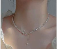Damen Kette Gold Silber Schmetterling Halskette Perlen Kette Hessen - Bebra Vorschau