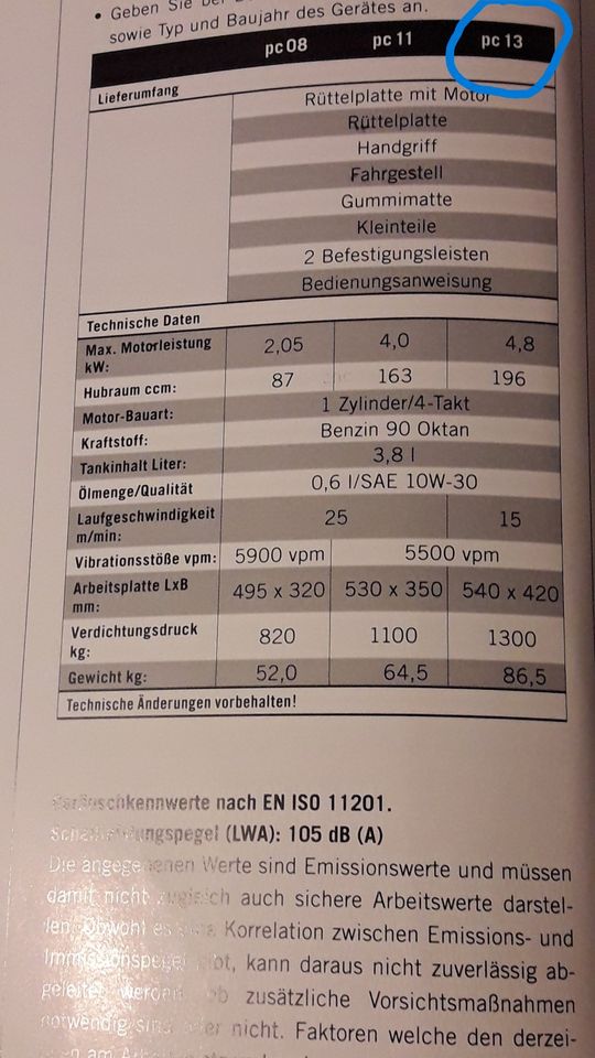 Rüttelplatte Woodster PC13 (Scheppach) in Schlüsselfeld