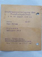 Antikes Dokument Rundfunk Gebühren Beitrag 1943 Sachsen-Anhalt - Dessau-Roßlau Vorschau