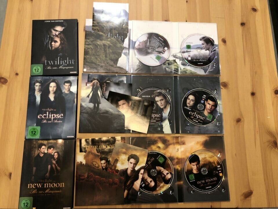 DVD Twilight Saga 1-3, New Moon, Eclipse. Vampir Werwolf Filme NE in Gengenbach