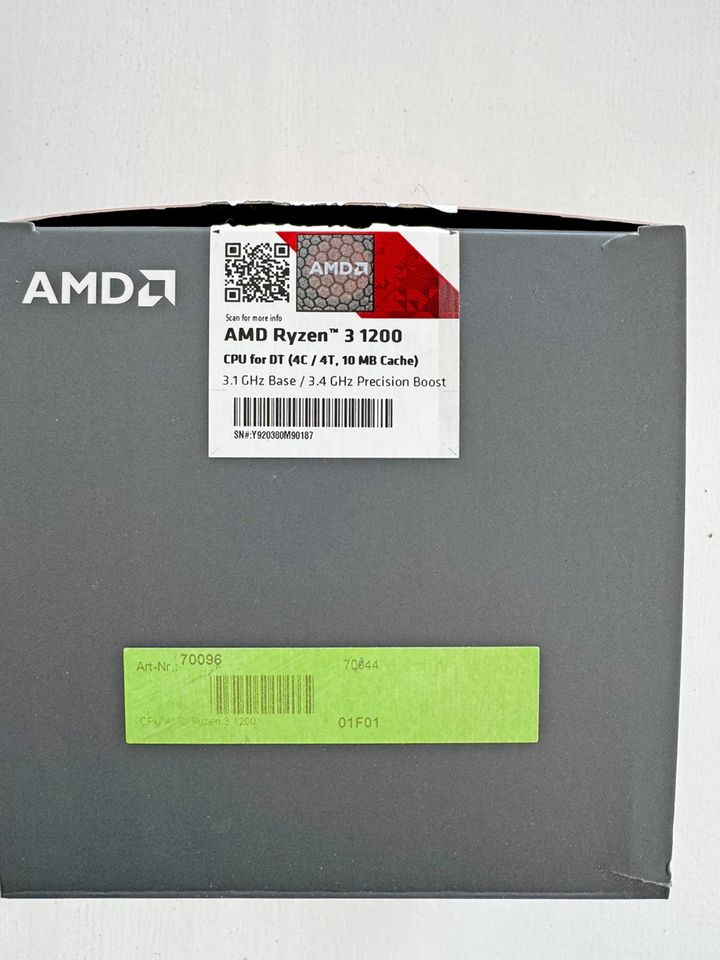 AMD Ryzen™ 3 1200 3.1 GHz Base / 3.4 GHz Precision Boost in Memmingen