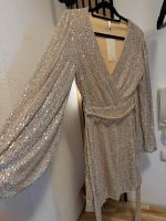 Paillettenkleid beige/gold M Glitzer Kleid Silvesterkleid Hessen - Rüsselsheim Vorschau