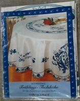 Runde Frühlings - Tischdecke 135 cm weiß/blau unbenutzt Sachsen-Anhalt - Gardelegen   Vorschau