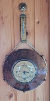 Fischer Barometer mit Thermometer Holz und Sternzeichenumrandung Sachsen - Schneeberg Vorschau