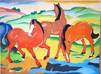 Ölgemälde "Die Roten Pferde" Franz Marc 60 x 80cm, handgemalt Hessen - Darmstadt Vorschau