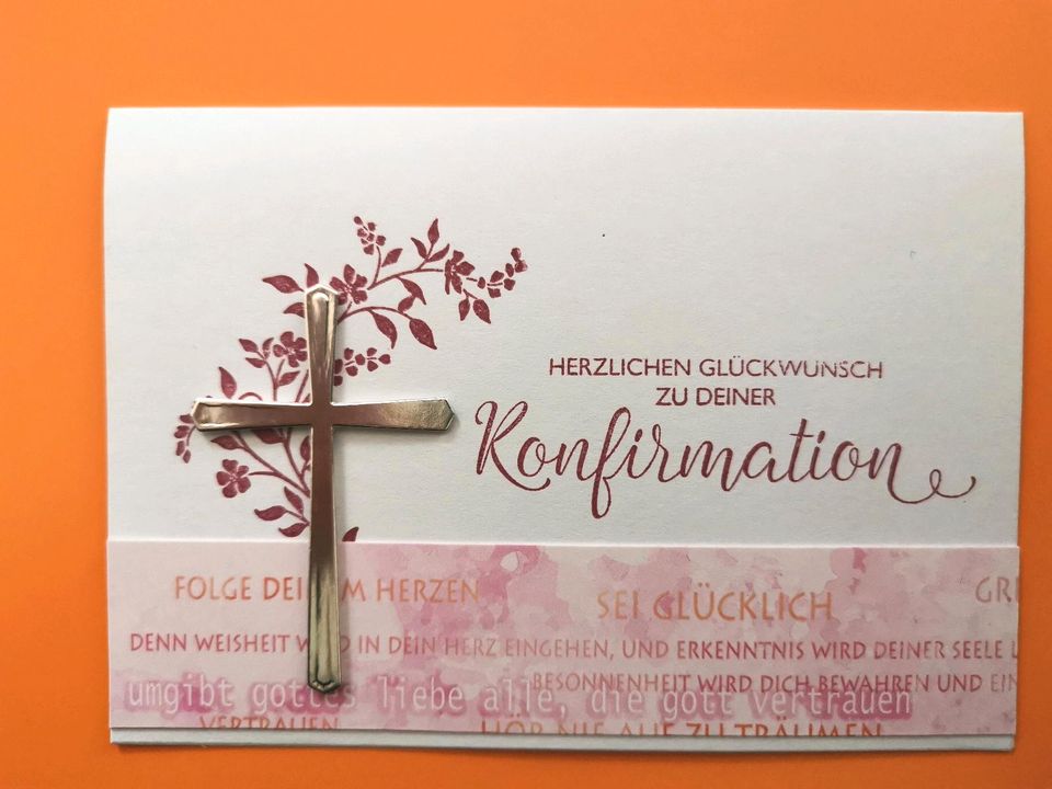Grußkarte zur Konfirmation neu, selbst gebastelt in Frankfurt am Main