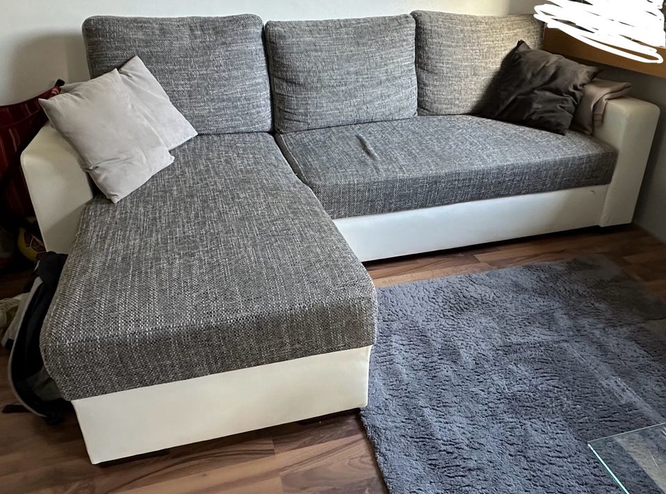 Stoff/ Leder Couch in Langenselbold