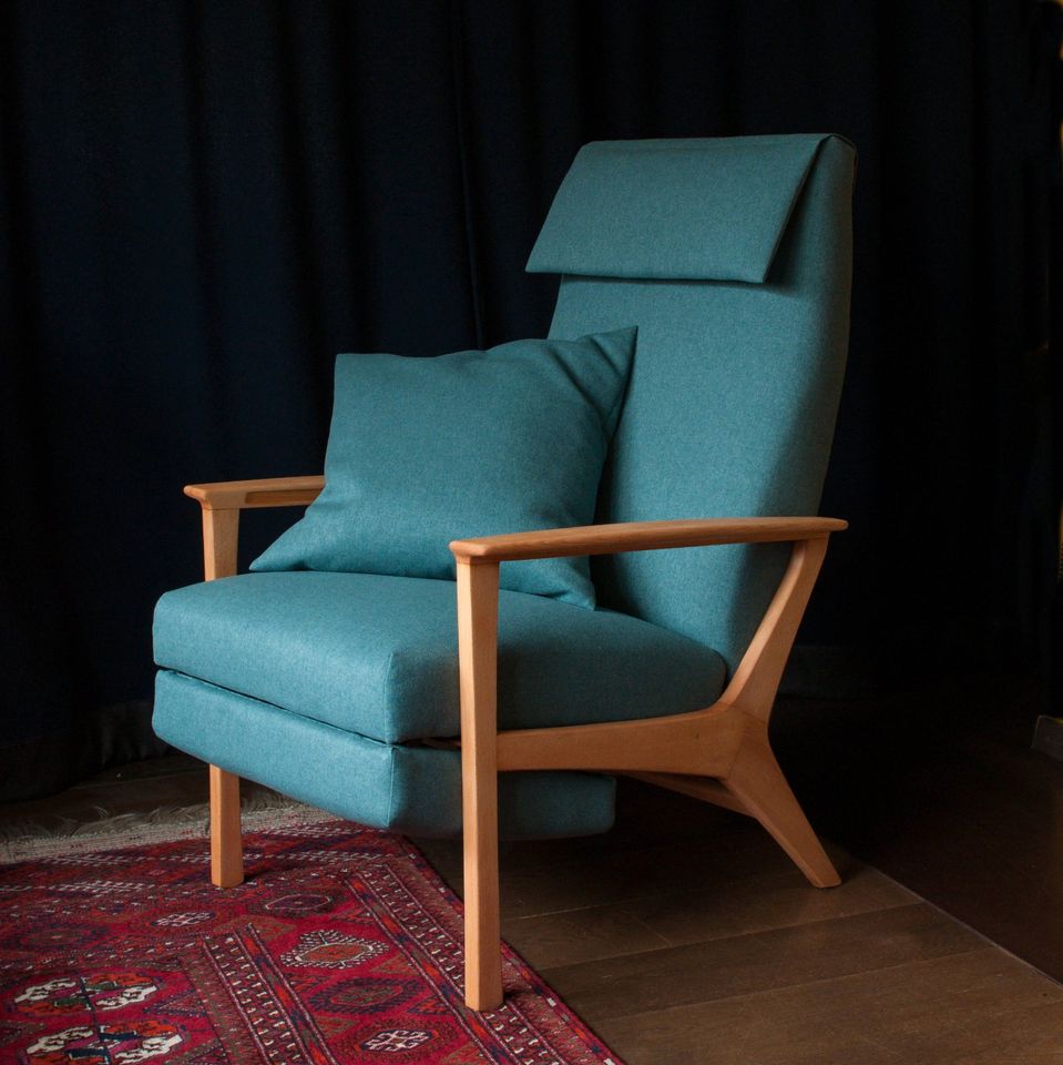 Mid-Century Sessel mit Liegefunktion, Vintage in Flieden