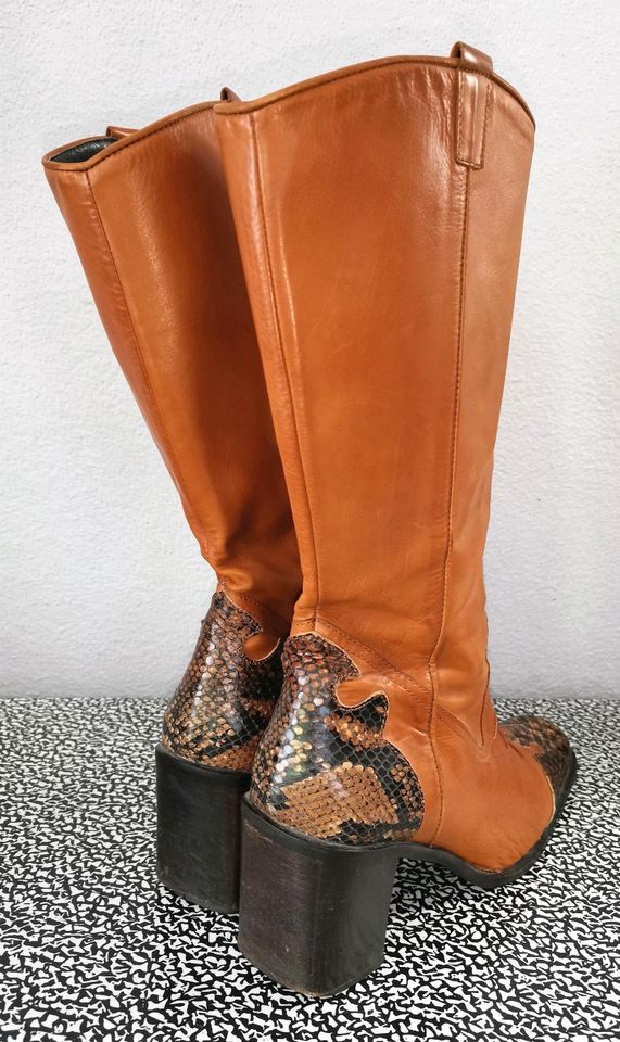 *ITALY*Designer Vintage Stiefel Lederstiefel Cowboystiefel 39 in Erding