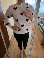 Weiße Bluse mit Herzen muster Sommer strickbluse damen langarm Eimsbüttel - Hamburg Eidelstedt Vorschau
