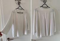 Opus Bluse Tunika Shirt 42 kurz Krepp Kellerfalte weiß creme Nordrhein-Westfalen - Lemgo Vorschau