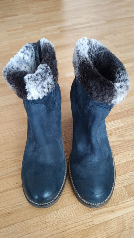 Blaugraue Wildleder-Stiefeletten von Cox, Gr. 41 in Ahrensburg