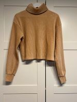 Rollkragenpullover Cropped Samt / Beige / Gr. S / Bershka Dresden - Blasewitz Vorschau