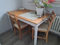 LERHAMN Tisch 118x74 hell antik gebeizt / weiß gebeizt + 2 Stühle Nordrhein-Westfalen - Willich Vorschau