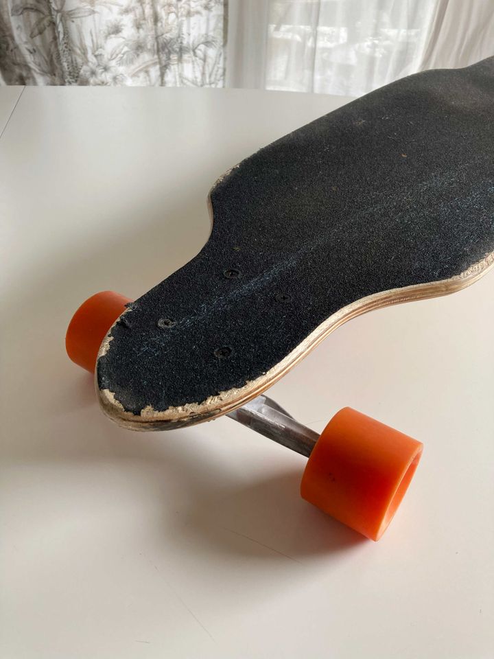 Longboard Grau Orange Skateboard in Hamburg