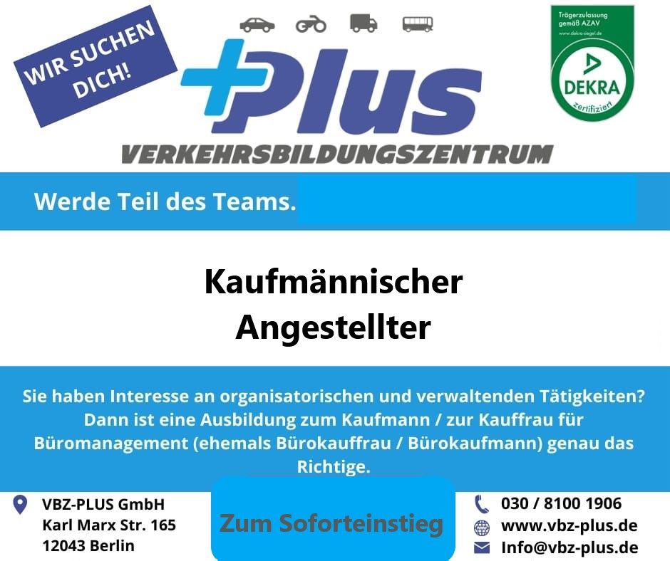 Kaufmann Büromanagement Einzelhandel Kaufmännischer Angestellter in Berlin