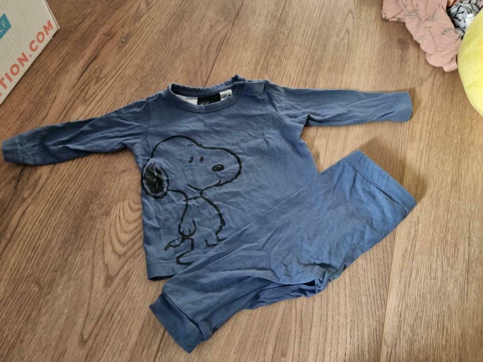 H&m 2x snoppy schlafanzug pyjama gr 62 in Zwickau