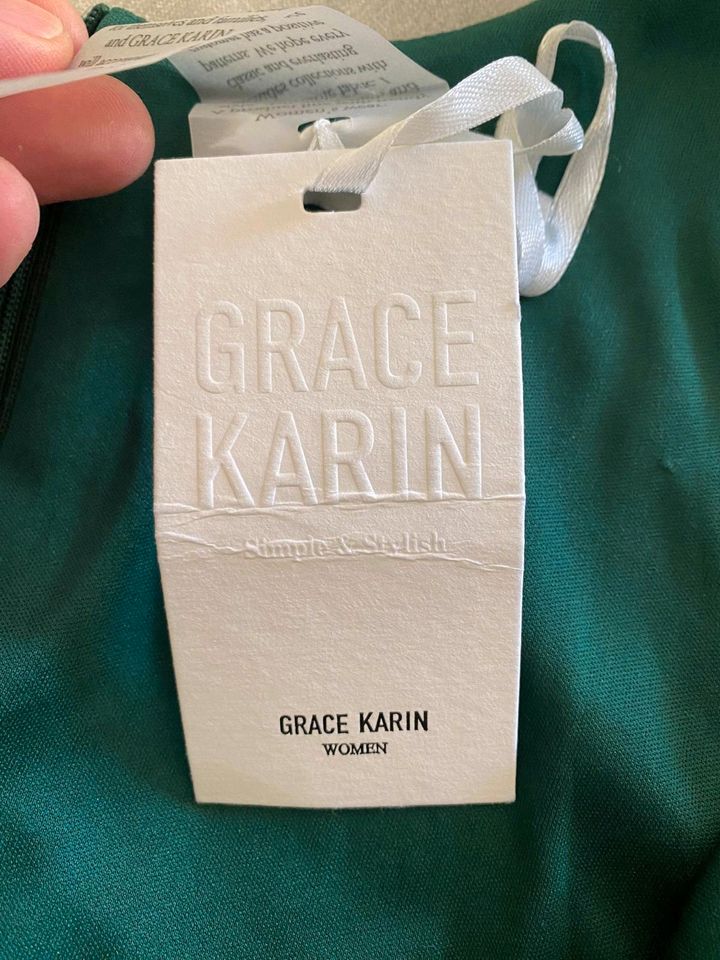 Grace Karin Partykleid Brautjungfernkleid petrolgrün Gr: L Neu in Camburg