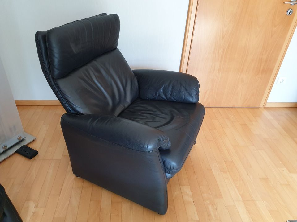 Leder Sofa Couch W. Schillig 3 Sitzer, Sessel u. Hocker Funktion in Geilenkirchen