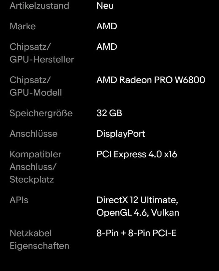 AMD Radeon PRO W6800 32GB in Laußnitz