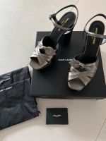 Saint Laurent Sandalette Gr. 39,5 Leder Anthrazit Niedersachsen - Neustadt am Rübenberge Vorschau