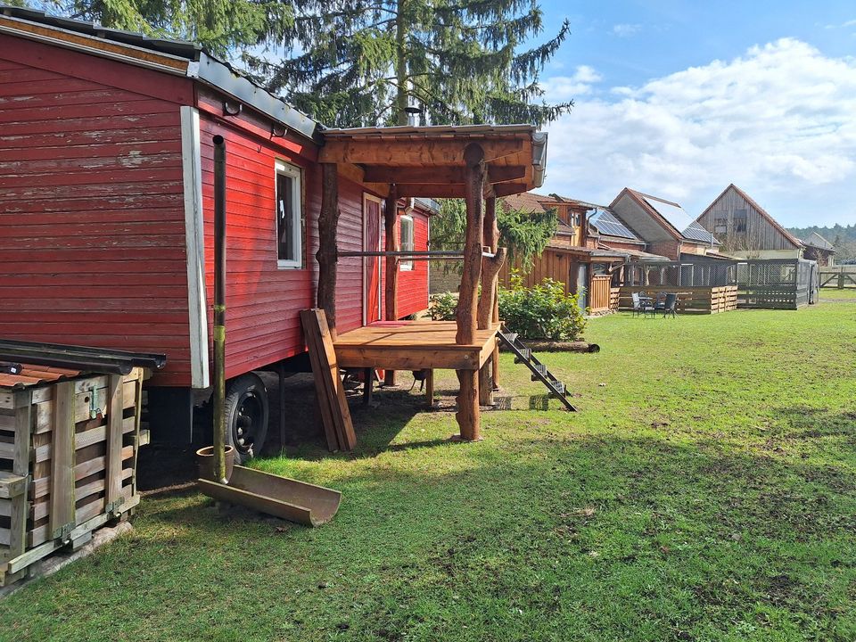 Ferien-Urlaub im "Ab-Hänger" TinyHaus auf dem Land neben Tieren in Storbeck-Frankendorf