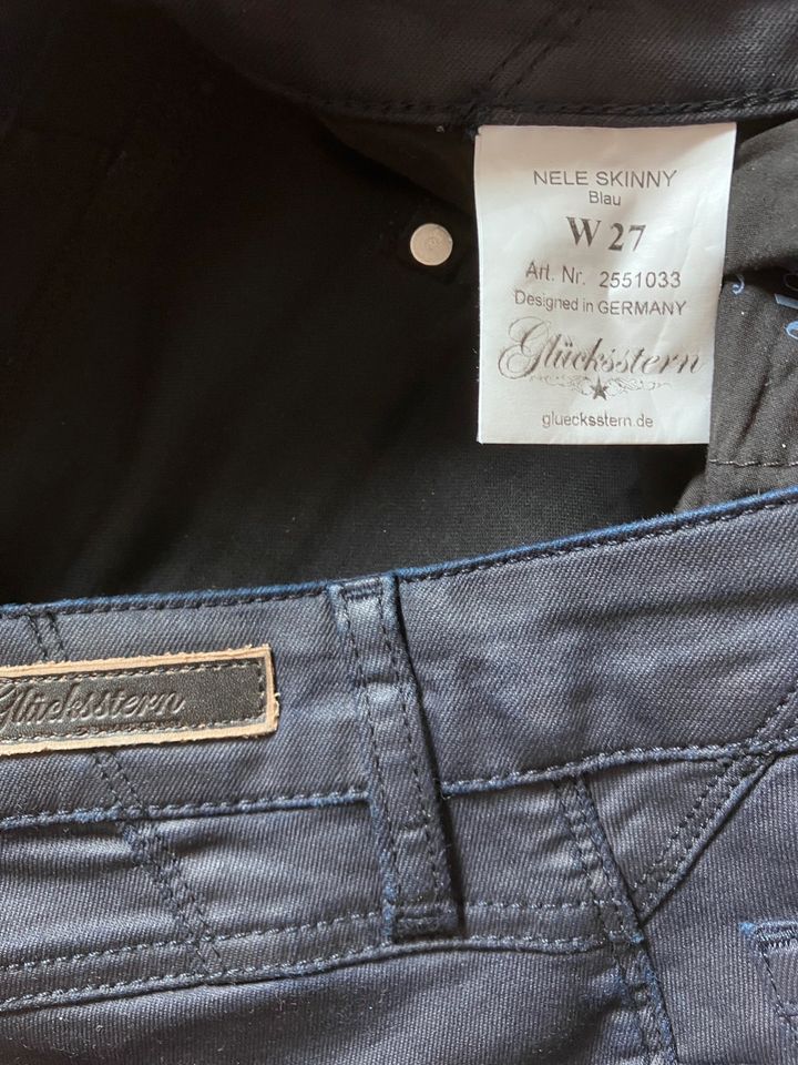 Glücksstern Nele Jeans Skinny NEU W27 dunkelblau dünner Stoff  34 in Ühlingen-Birkendorf