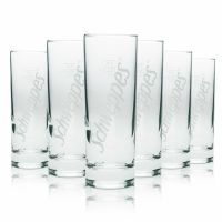 6x Schweppes Softdrink Glas Longdrink Cocktail Gläser dünn weiß Baden-Württemberg - Pforzheim Vorschau