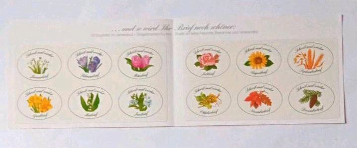 Faltkarte  Postwerbung - Schreib mal wieder - mit 12 Siegelmarken in Velbert