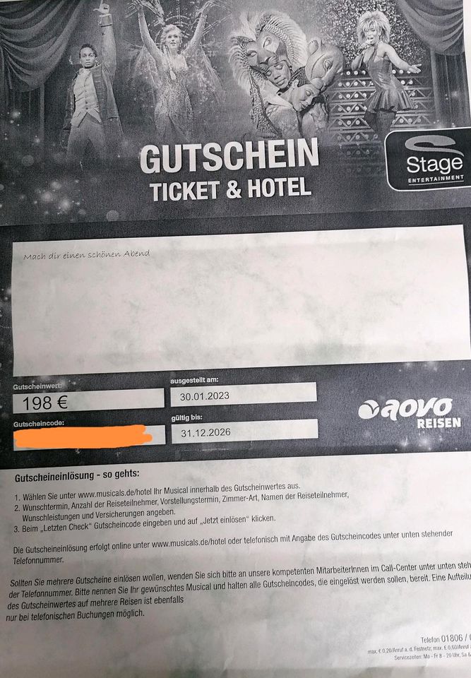 Stage entertainment musical Gutschein mit hotel in Lauchheim