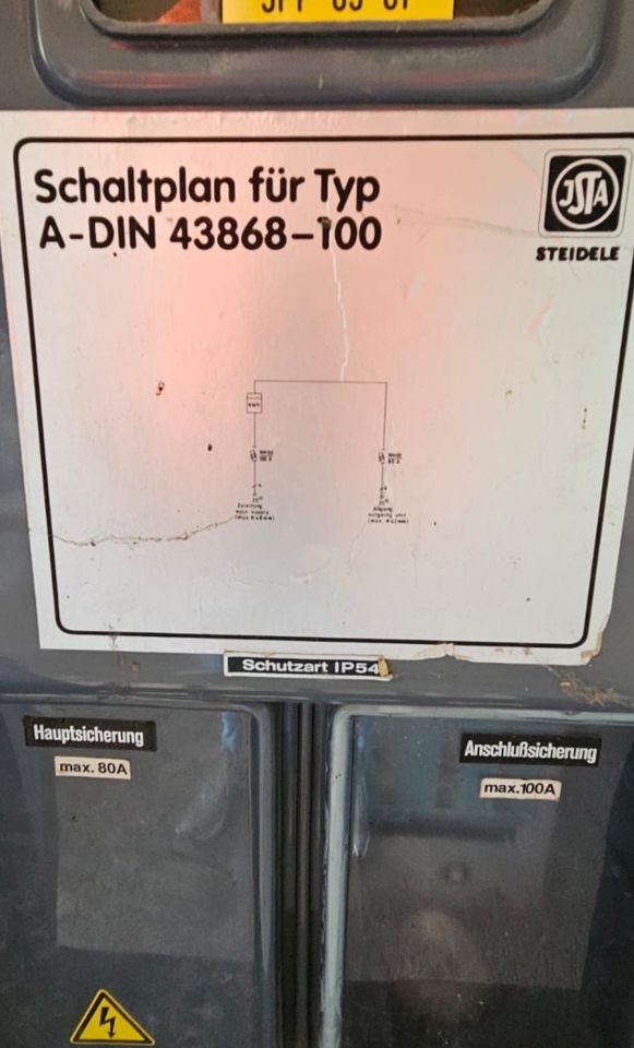 Baustrom: Steidele Anschlußschrank A-DIN 43868-100 mit Zähler in Neusäß