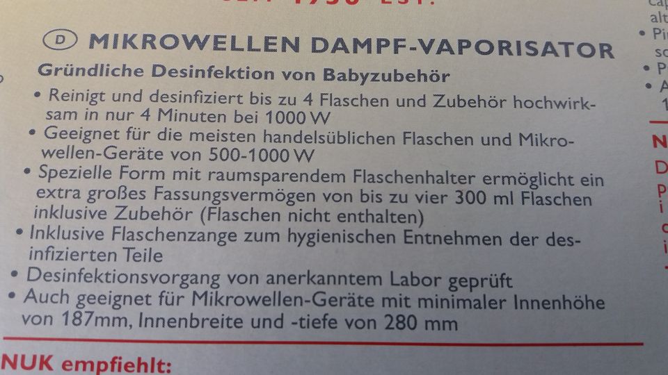 Mikrowellen Dampf- Vaporisator. in Nagold