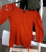 Dünnes H&M 3/4-Arm Shirt in rot mit Spitze, Gr. 38/M Rheinland-Pfalz - Bad Kreuznach Vorschau