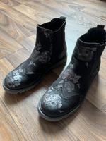 Damen Stiefeletten Catwalk Gr. 38 schwarz/grau Blumen Bayern - Bad Steben Vorschau