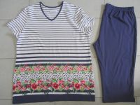 Ringella Schlafanzug Pyjama Gr XL 48 blau weiß Blumen 7/8 Hose Nordrhein-Westfalen - Kerken Vorschau