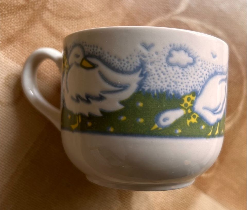 ♡ EIT LTD ENGLAND KAFFEE SERVICE KINDERGESCHIRR GÄNSE VINTAGE ♡ in Fuldatal