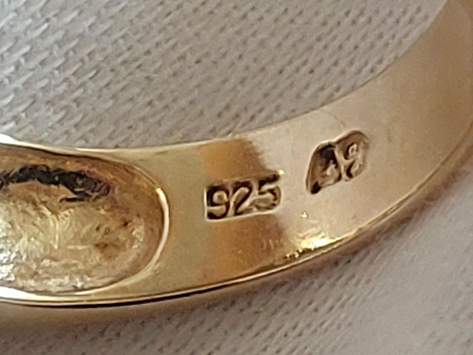 Blautopas Ring 925 Silber vergoldet in Hamburg