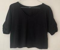 C&A Cropped TOP Ballerina Baumwolle Schwarz Raffungen S M 36 38 Leipzig - Gohlis-Süd Vorschau