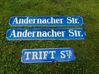 Alte Emailleschilder Emaillschild Andernacher Str. Strassenschild Sachsen - Schlegel Vorschau