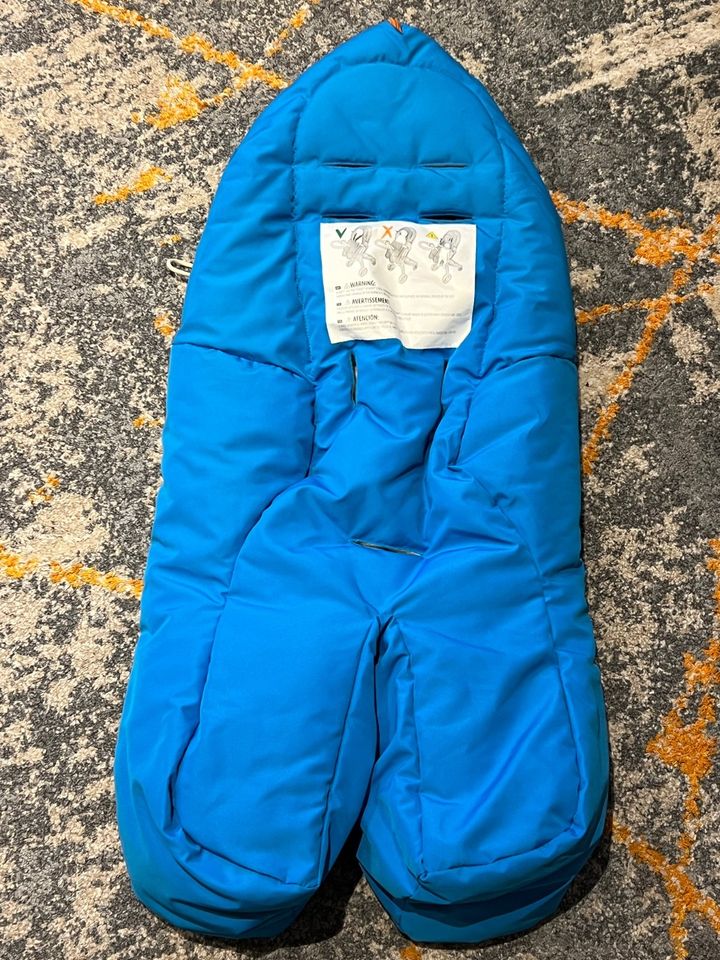 Neuwertiger Stokke Fuß-Schlafsack Blau für Kinderwagen/Babywanne in Aachen