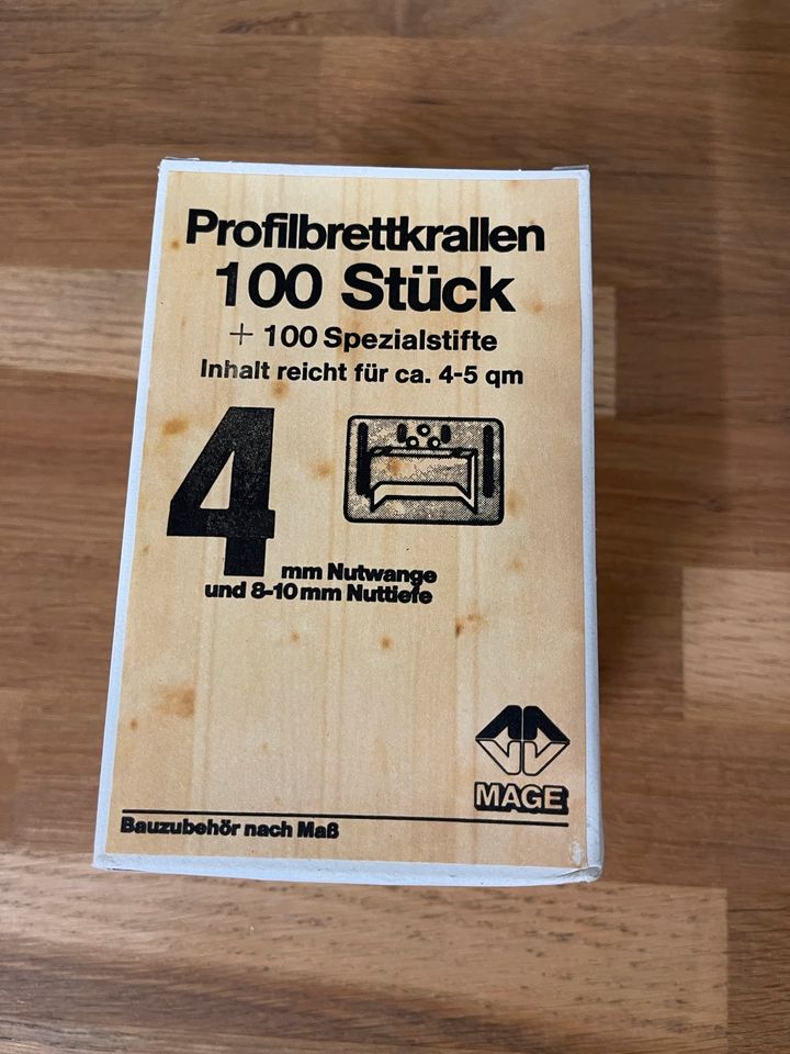 400 Stück Profilbrettkrallen Nr. 4 Nutwangenstärke 4mm in Hohenwart