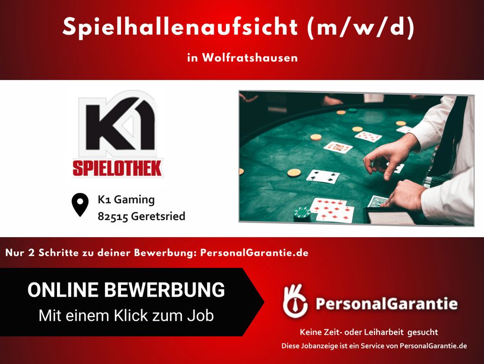 Spielhallenaufsicht (m/w/d) in Wolfratshausen - K1 Spielothek in Wolfratshausen