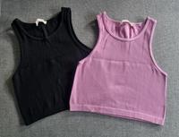♡ 2er Set Top Shirt cropped gerippt schwarz & pink ♡ Baden-Württemberg - Ettlingen Vorschau