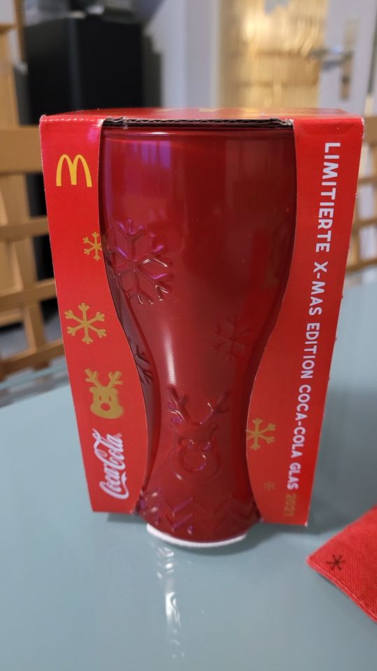 Mc Donalds Coca Cola Glas 2021 ROT (X-MAS) Special Edition in Lohfelden