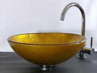 Design Aufsatz Glas Waschbecken Waschschale rund Waschtisch gold Nordrhein-Westfalen - Solingen Vorschau
